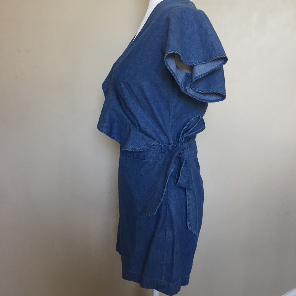 Draper James Chambray Flutter Romper - Picture 6 of 8